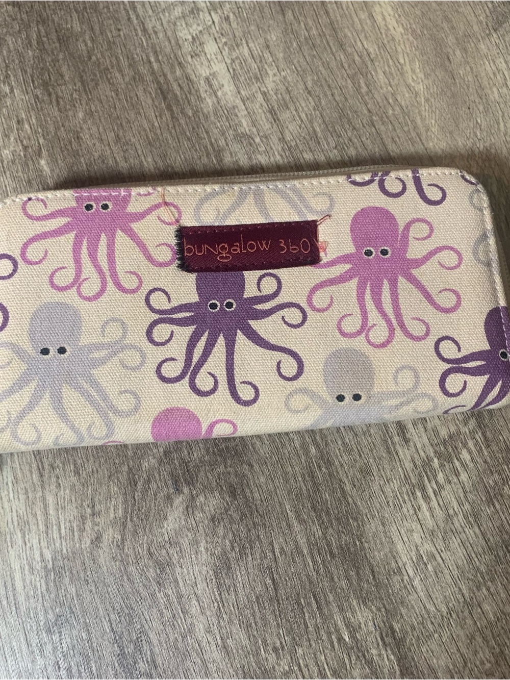 Bungalow 360 Octopus Zip Around Ladies Wallet Purple, Pink & Cream
